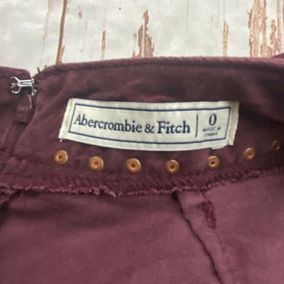 Abercrombie & Fitch Womens Studded Velour Mini Skirt-Brown-Size 0-GUC - Picture 6 of 7